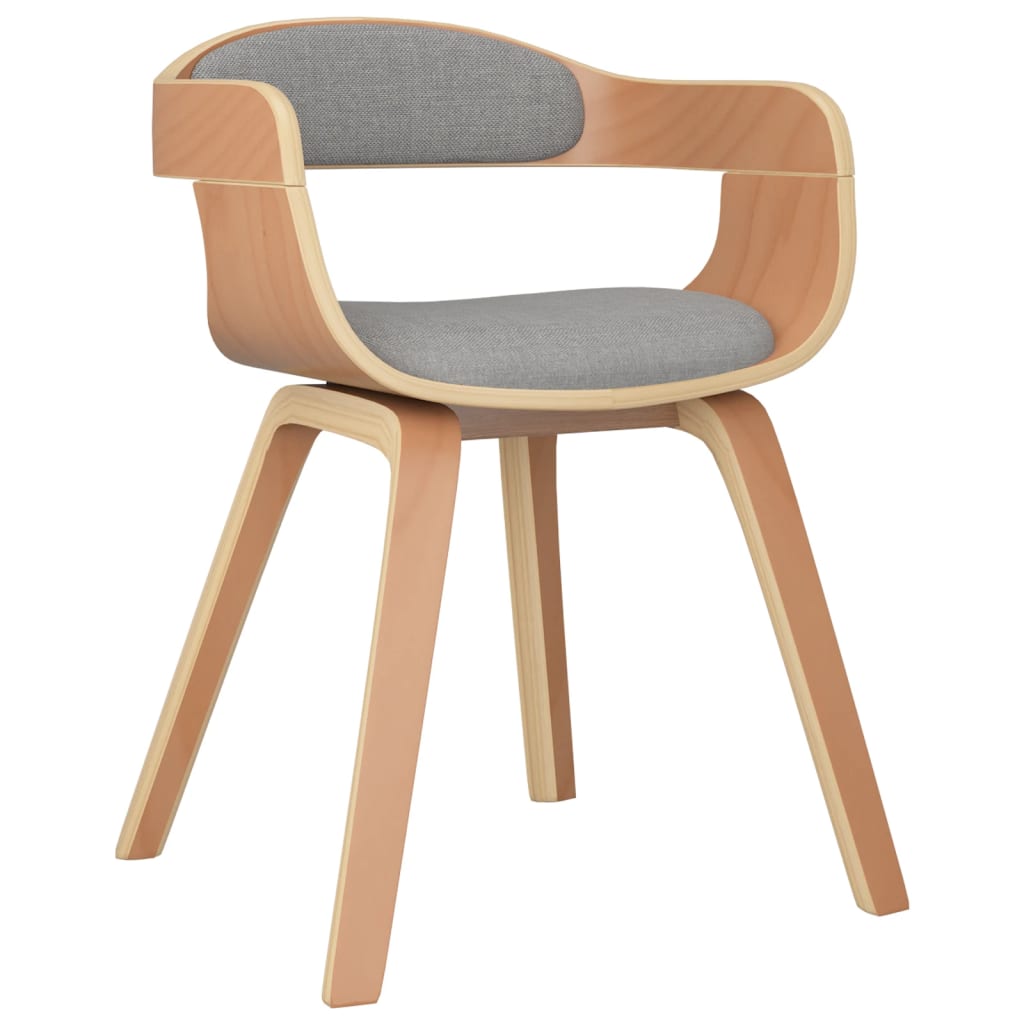 

vidaXL Eetkamerstoelen 2 st gebogen hout en stof taupe
