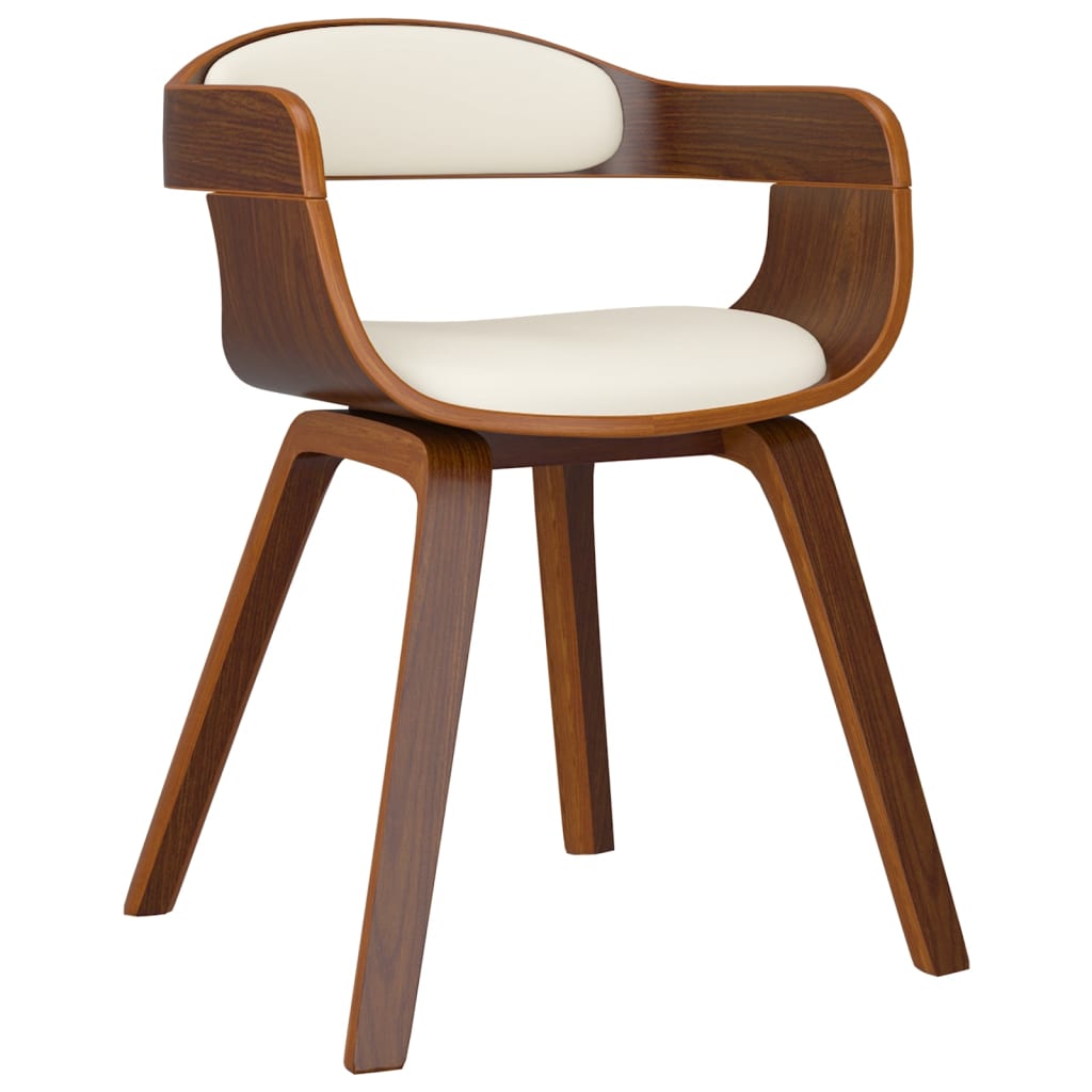 

vidaXL Eetkamerstoelen 4 st gebogen hout en kunstleer crèmekleurig