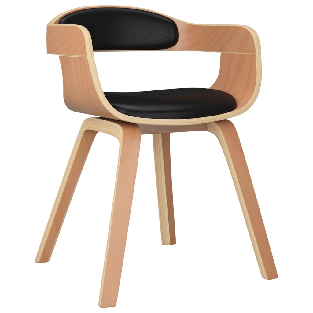 

vidaXL Eetkamerstoelen 4 st gebogen hout en kunstleer zwart