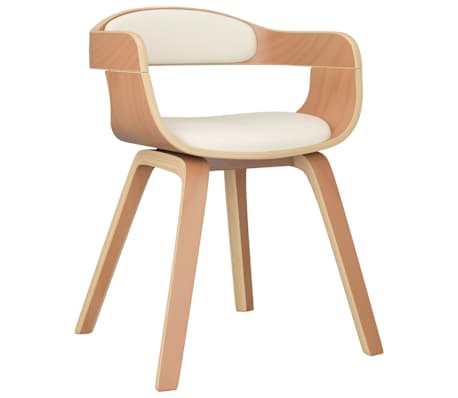 vidaXL Esszimmerst&uuml;hle 4 Stk. Creme Bugholz und Kunstleder