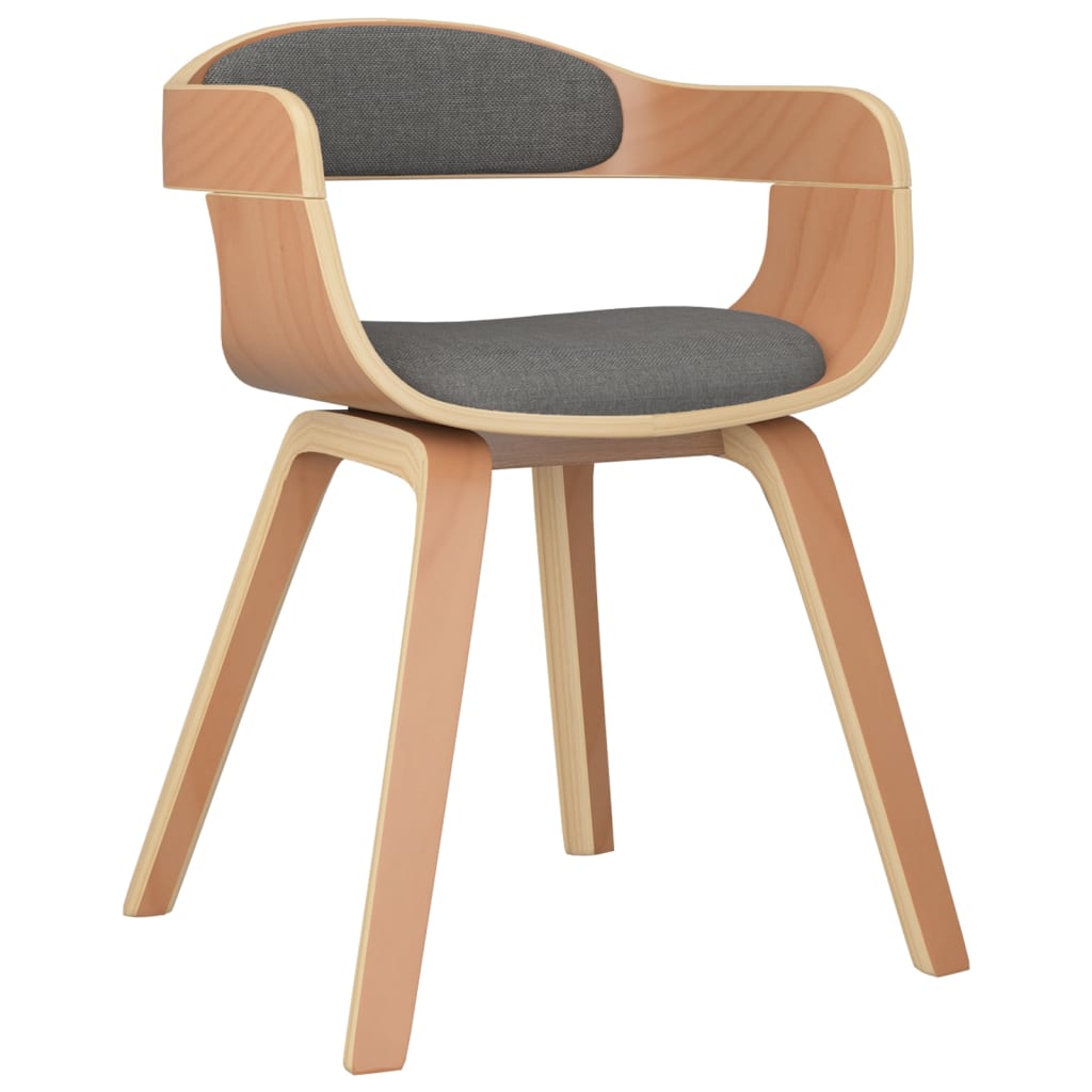 

vidaXL Eetkamerstoelen 4 st gebogen hout en stof lichtgrijs