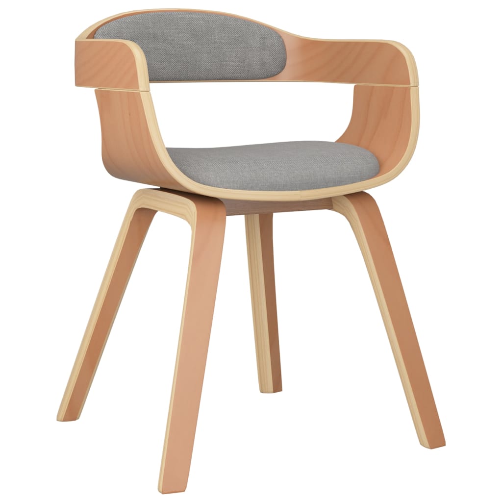Jídelní židle 4 ks taupe ohýbané dřevo a textil