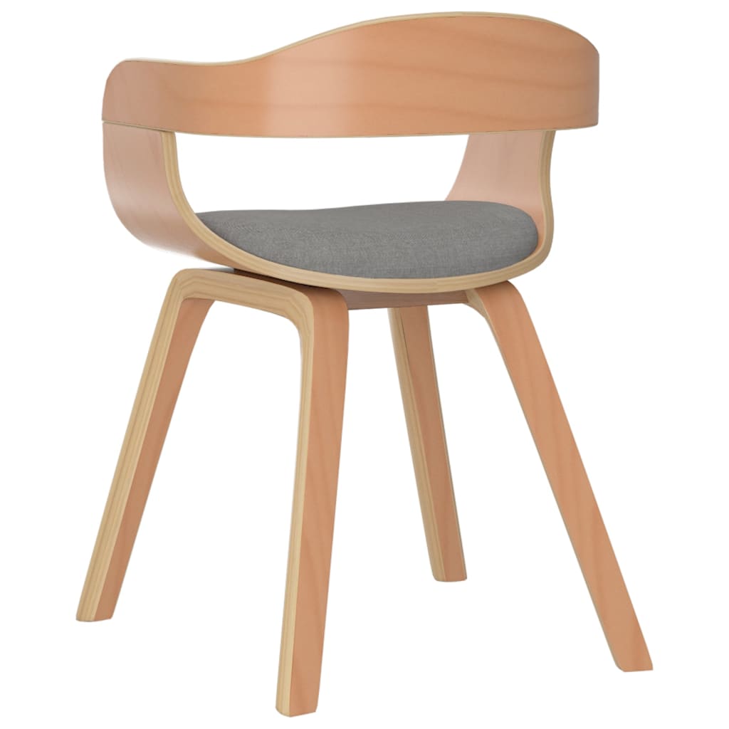 Jídelní židle 4 ks taupe ohýbané dřevo a textil