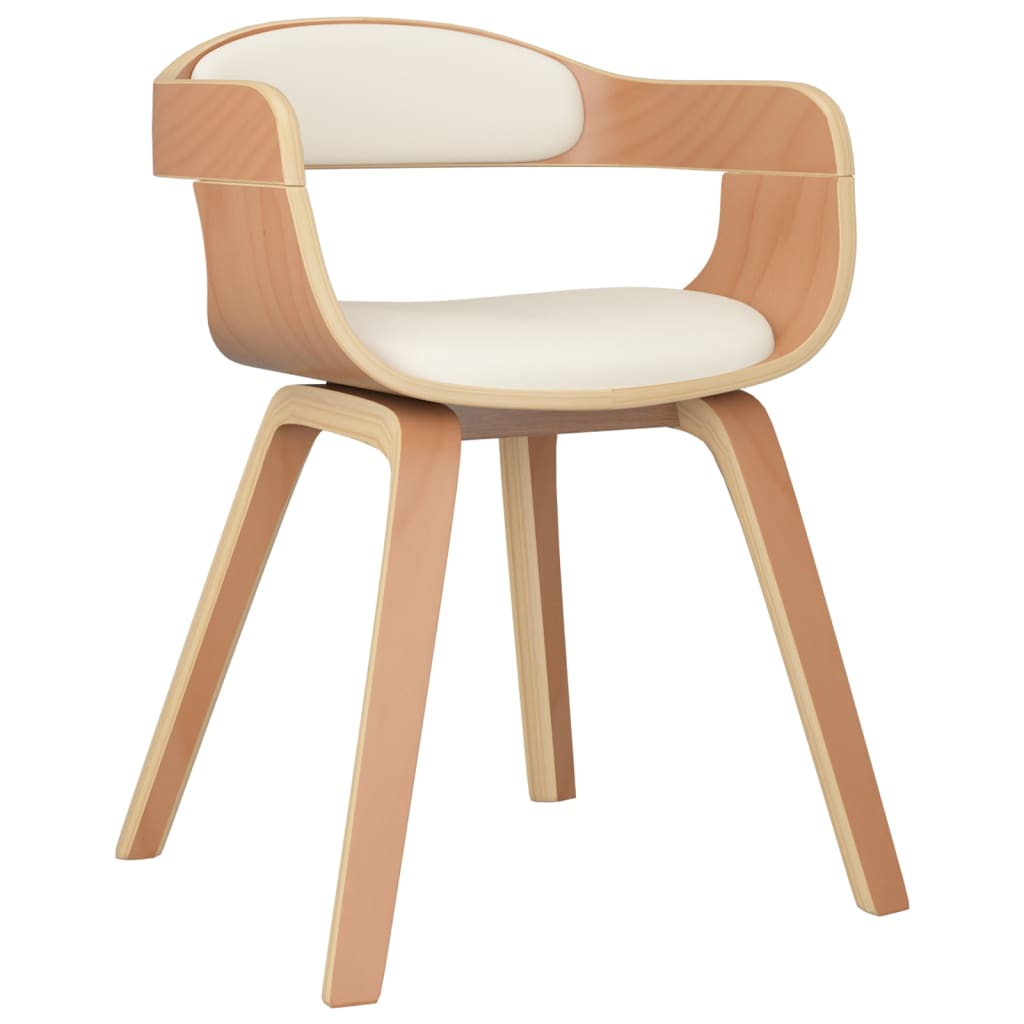 

vidaXL Eetkamerstoelen 6 st gebogen hout en kunstleer crèmekleurig