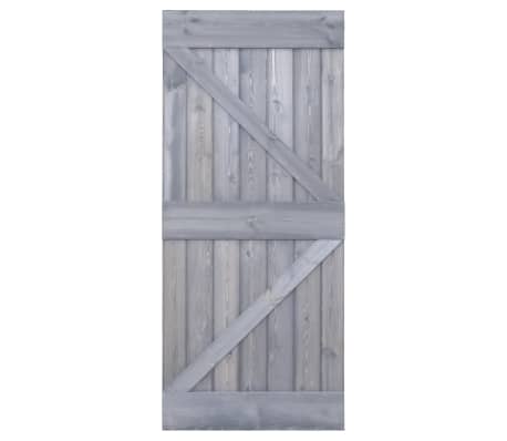 vidaXL Sliding Door with Hardware Set 80x210 cm Solid Pine Wood Grey