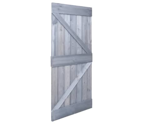 vidaXL Sliding Door with Hardware Set 80x210 cm Solid Pine Wood Grey