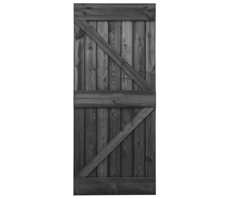 vidaXL Ușă glisantă cu set feronerie,80x210 cm,negru,lemn masiv de pin