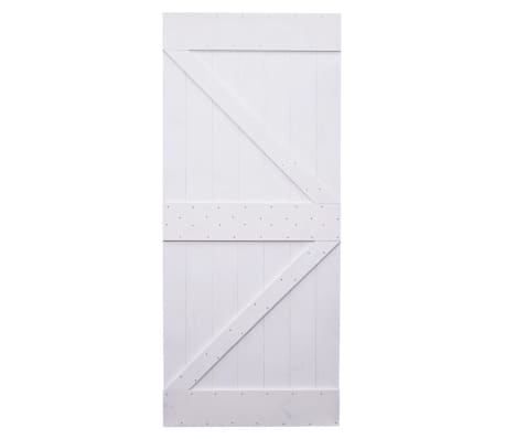 vidaXL Stumdomos durys su įrangos rinkiniu, baltos, 80x210cm, pušis