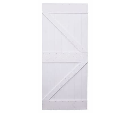 vidaXL Porta Scorrevole con Set Hardware 90x210cm Legno di Pino Bianco