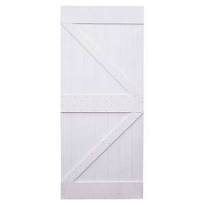 vidaXL Skjutd&ouml;rr med beslag 100x210 cm massiv furu vit