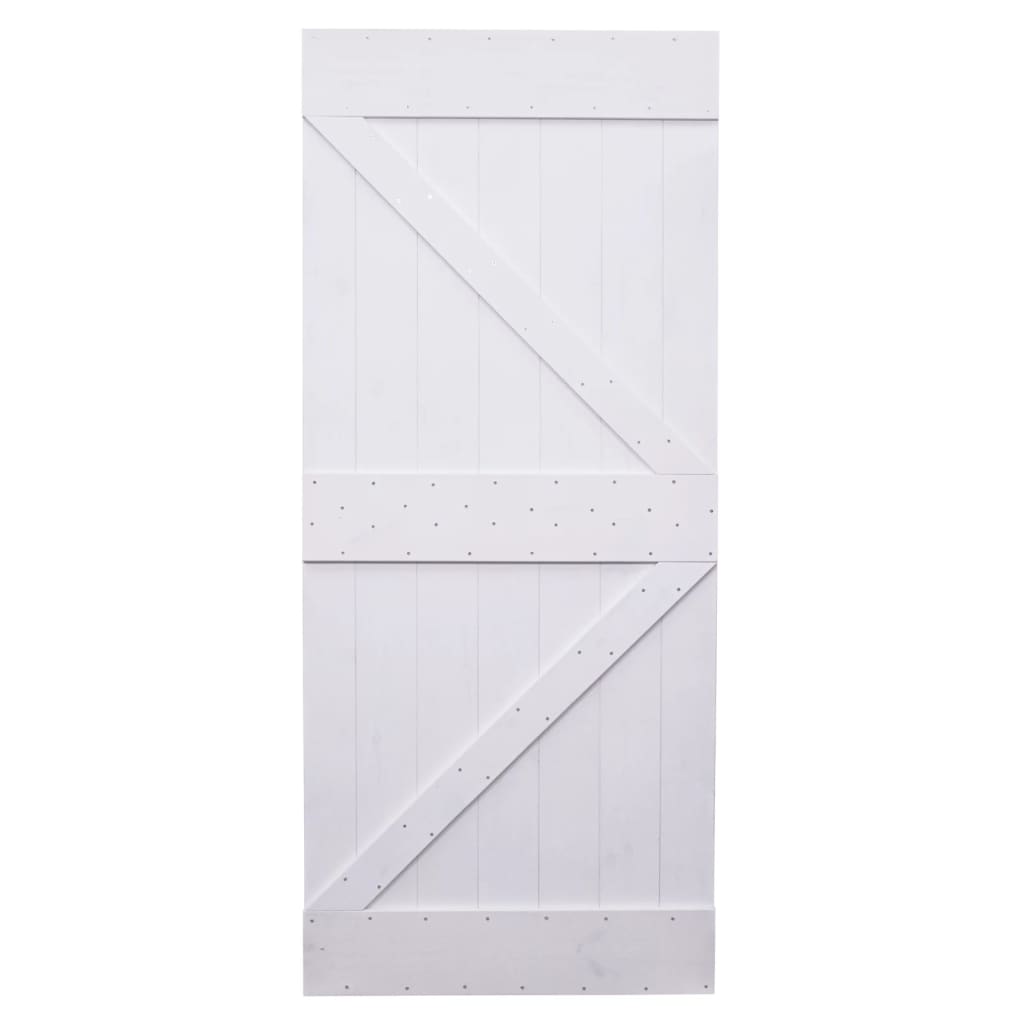 vidaXL Ușă glisantă + set feronerie,alb, 100x210 cm, lemn masiv de pin