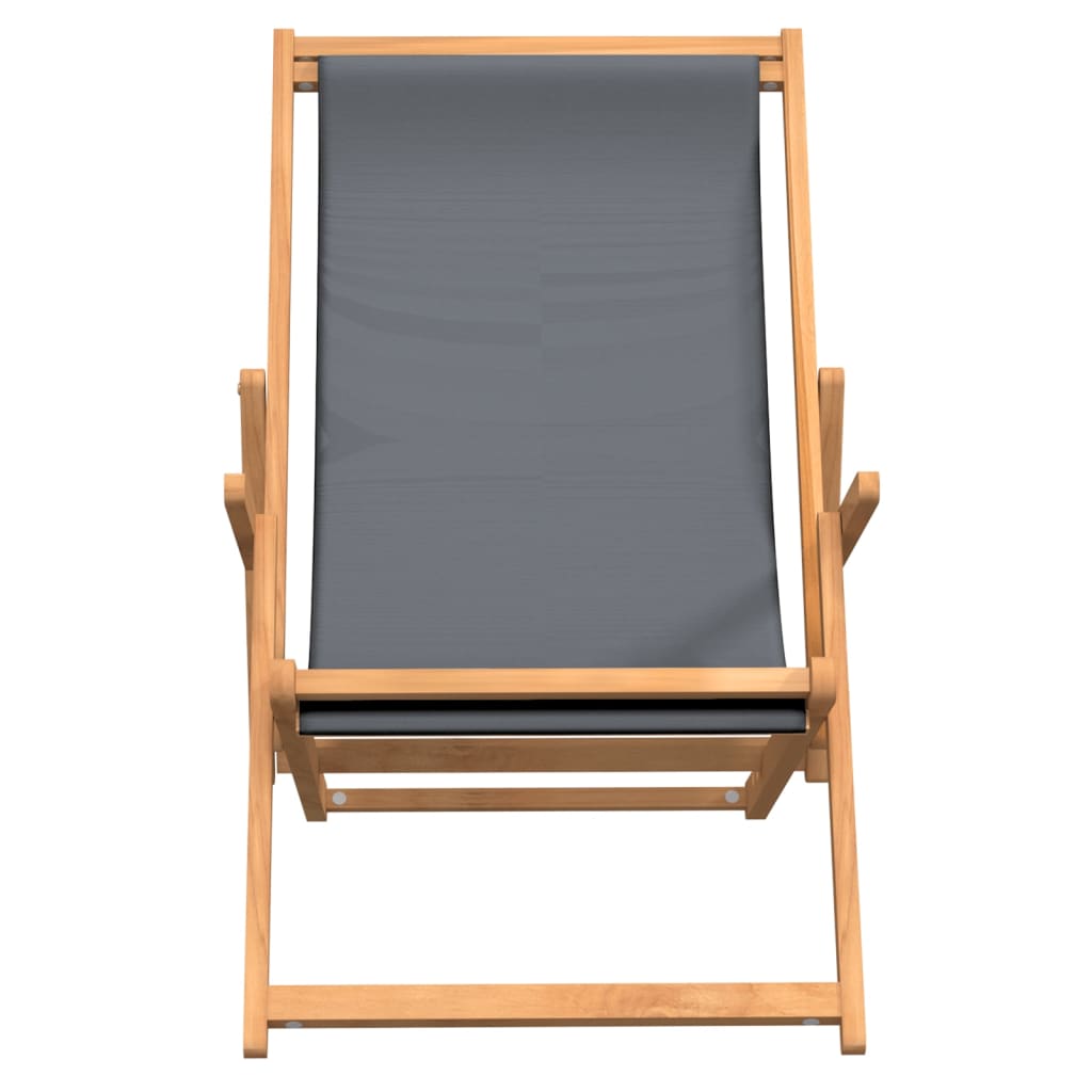 Thumbnail - vidaXL Strandstuhl Klappbar Massivholz Teak Grau