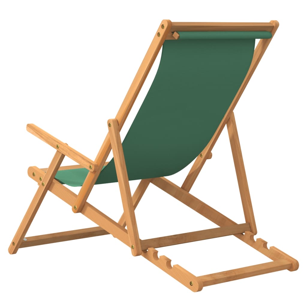 lila Aja draadloze Strandstoel inklapbaar massief teakhout groen - Décor 24