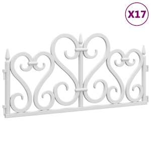 vidaXL murupiirded 17 tk valge 10 m PP