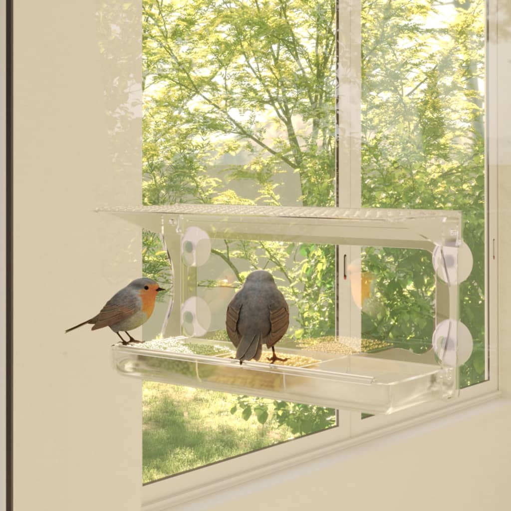 Mangeoire à oiseaux, mangeoire à oiseaux en plein air avec fenêtre  transparente avec