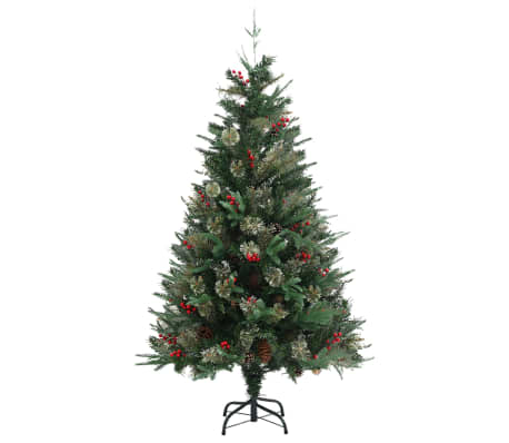 vidaXL Christmas Tree with Pine Cones Green 150 cm PVC&PE