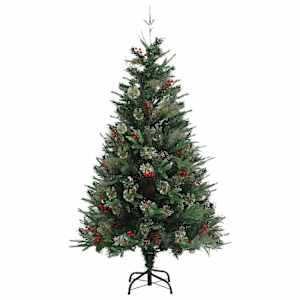 vidaXL Christmas Tree with Pine Cones Green 150 cm PVC&PE