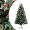 vidaXL j&otilde;ulukuusk m&auml;nnik&auml;bidega, roheline, 225 cm, PVC&PE