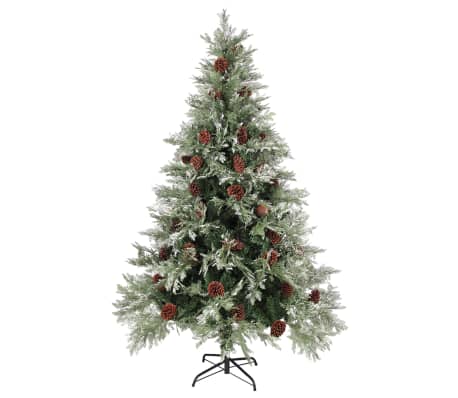 vidaXL Sapin de No&euml;l avec pommes de pin Vert et blanc 120 cm PVC et PE