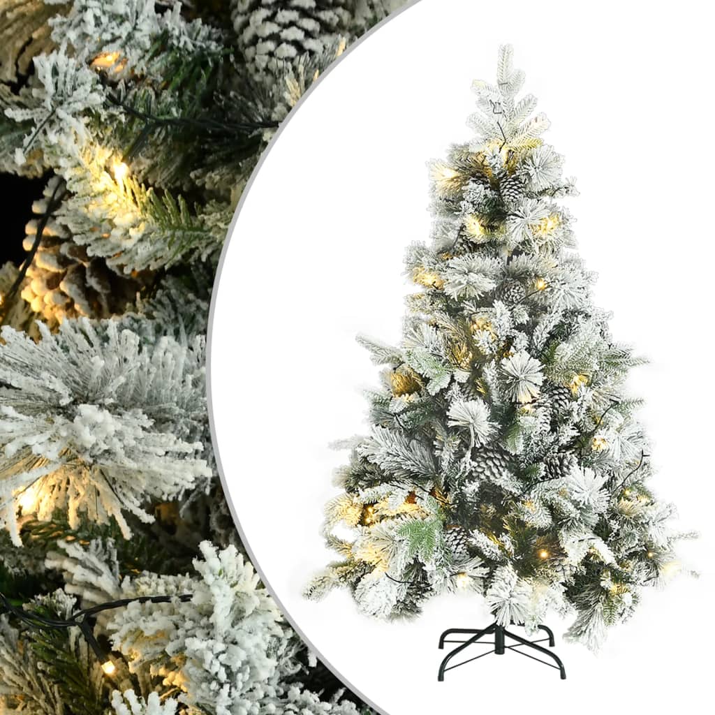 Osvijetljeno božićno drvce sa snijegom i šiškama 150 cm PVC/PE Božićna drvca Naručite namještaj na deko.hr