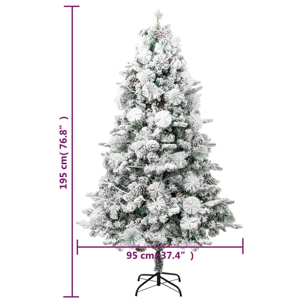 Weihnachtsbaum LEDs Zapfen Beschneit PVC PE Tannenbaum mehrere Auswahl vidaXL