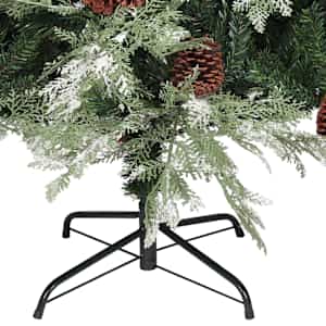 Vánoční stromek s LED a šiškami zelený a bílý 195 cm PVC a PE - obrázek 6