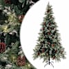 vidaXL valgustatud kunstkuusk k&auml;bidega, roheline, valge 225 cm, PVC&PE