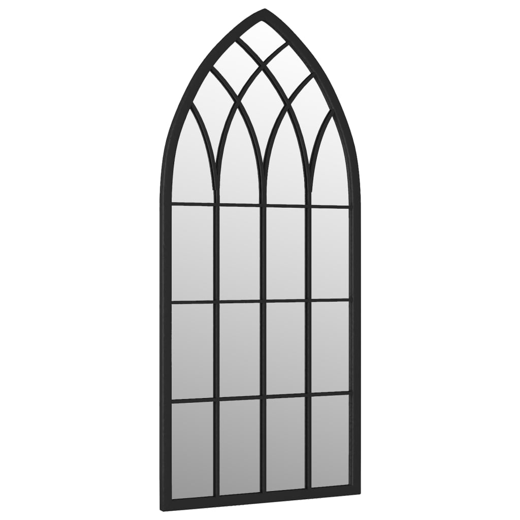Oglindă de grădină, negru, 100×45 cm, fier, uz exterior