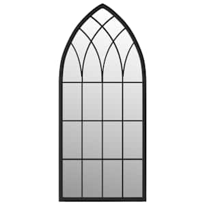 Zahradní zrcadlo černé 100 x 45 cm železo pro použití venku - obrázek 3