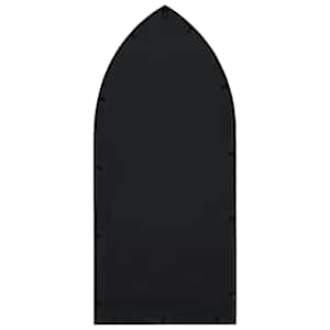 Zahradní zrcadlo černé 100 x 45 cm železo pro použití venku - obrázek 4