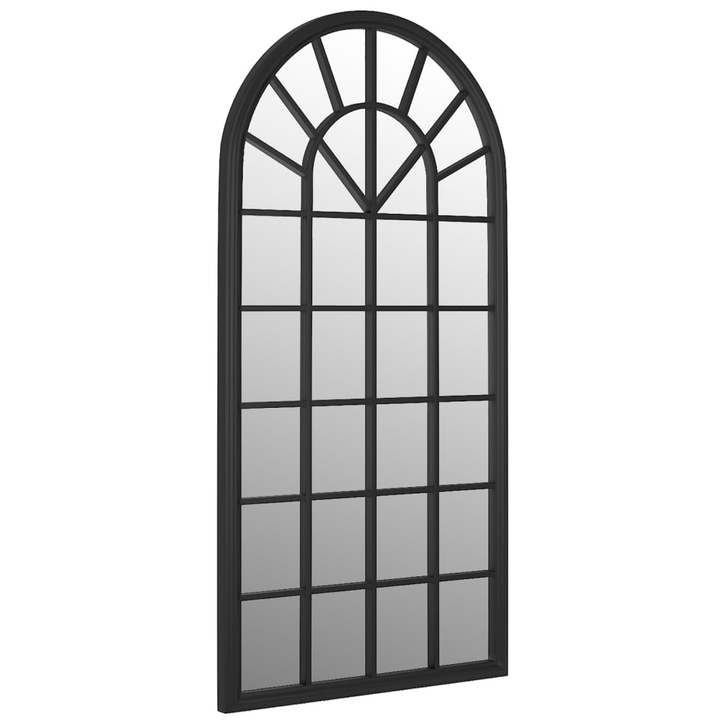 Oglindă de grădină, negru, 90×45 cm, fier, pentru uz exterior