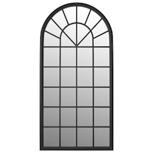Zahradní zrcadlo černé 90 x 45 cm železo do exteriéru - obrázek 3