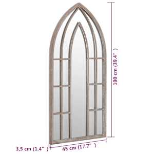 Zahradní zrcadlo pískové 100 x 45 cm železo pro použití venku - obrázek 6