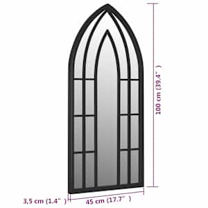 Zahradní zrcadlo černé 100 x 45 cm železo pro použití venku - obrázek 6