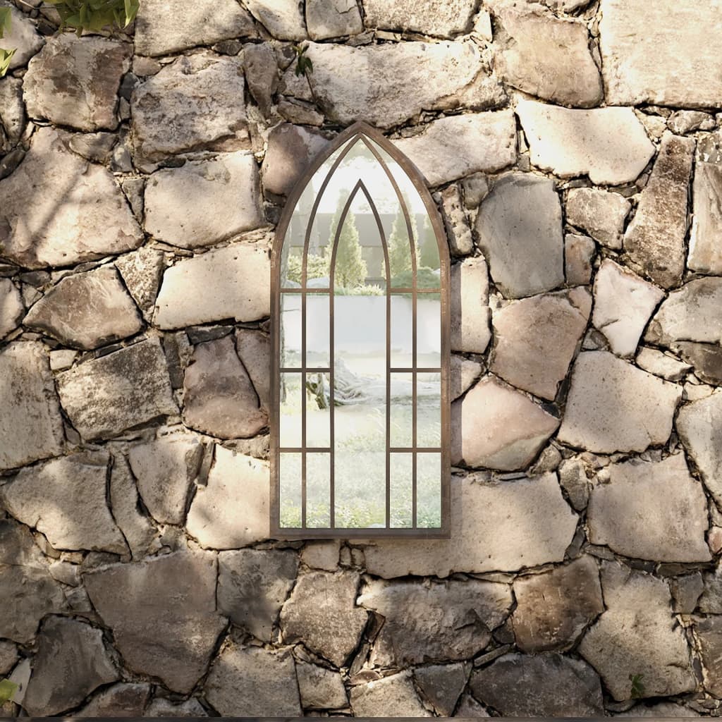vidaXL Oglindă de grădină, nisipiu, 70x30 cm, fier uz exterior