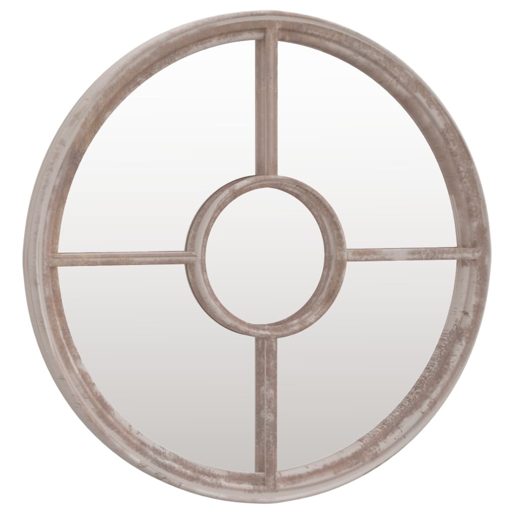 vidaXL Tuinspiegel rond 60x4 cm ijzer zandkleurig afbeelding