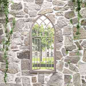 Vrtno ogledalo peščeno 100x45 cm železno za zunanjo uporabo