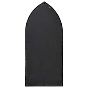 Zahradní zrcadlo černé 100 x 45 cm železo pro použití venku - obrázek 4