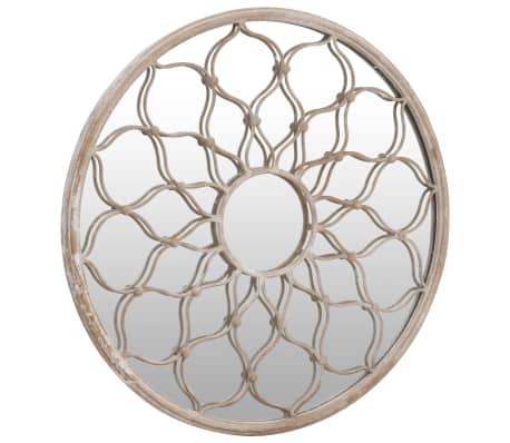 vidaXL Miroir de jardin Sable 40x3 cm Fer Rond utilisation extérieure