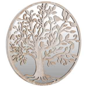 vidaXL Garden Mirror Sand 60x2.5 cm Iron Round for Outdoor Use