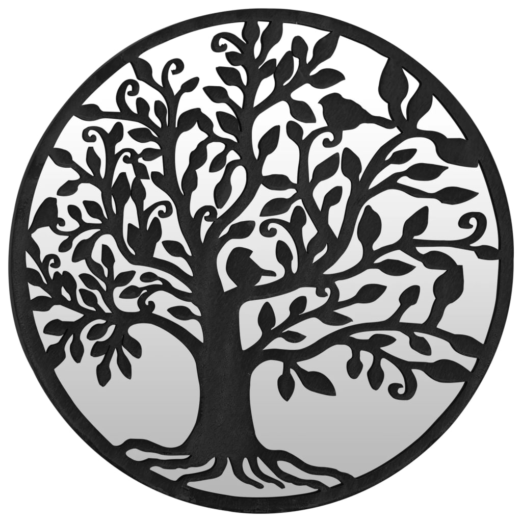 vidaXL Záhradné zrkadlo čierne 60x2,5 cm okrúhle exteriérové železo