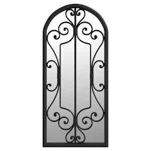 Zahradní zrcadlo černé 100 x 45 cm železo do exteriéru - obrázek 2