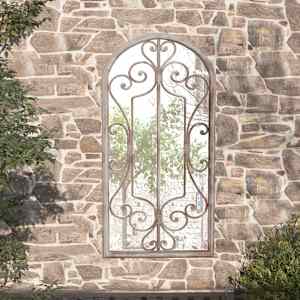 Vrtno ogledalo peščeno 70x30 cm železno za zunanjo uporabo