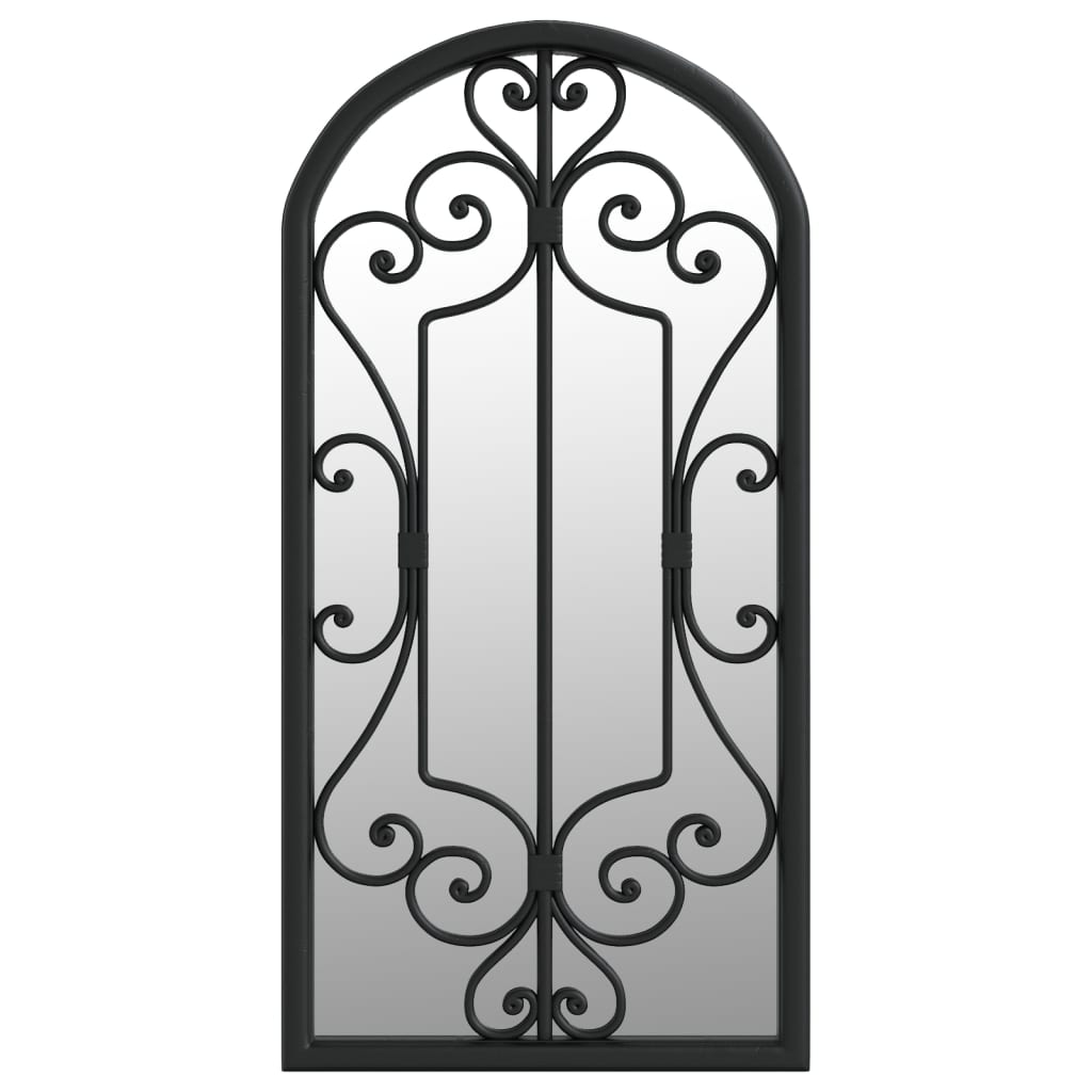 vidaXL Zahradní zrcadlo černé 70 x 30 cm železo do exteriéru