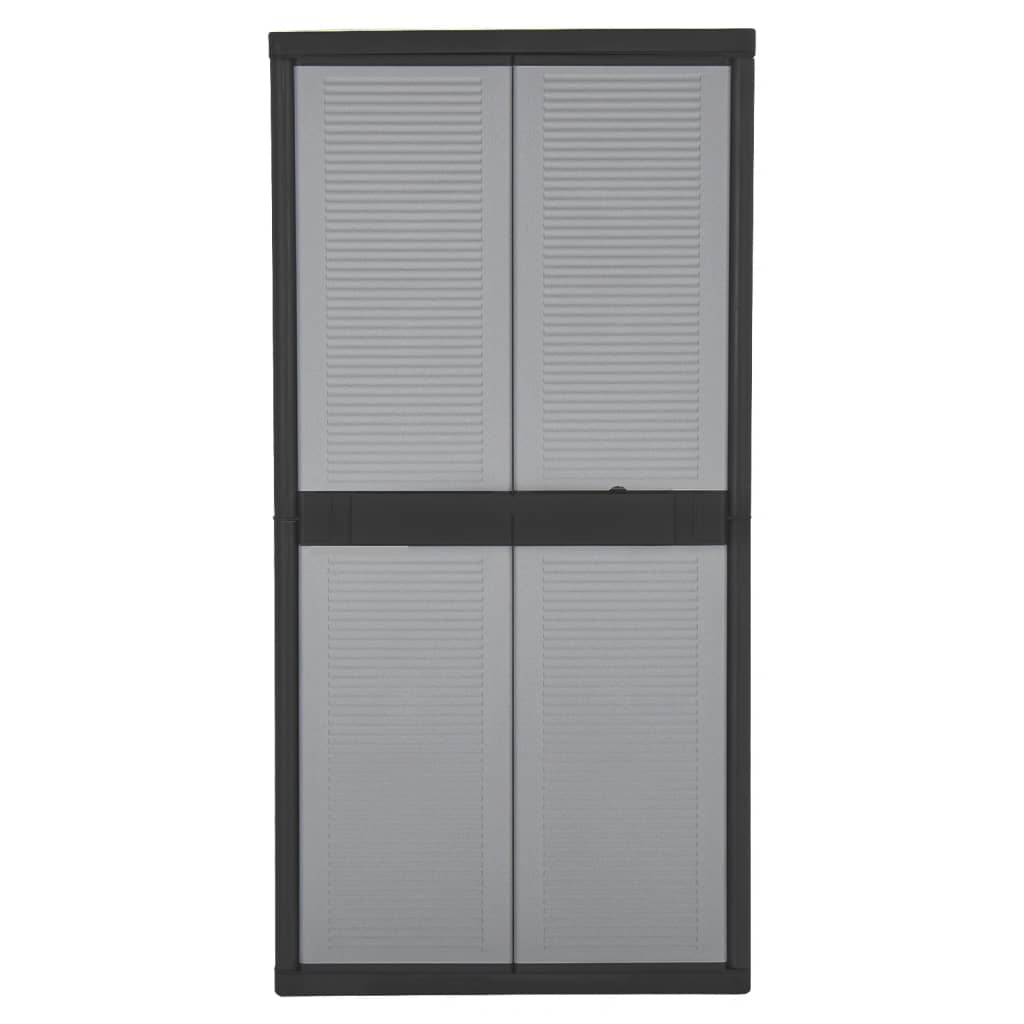 

vidaXL Opbergkast met 2 deuren 90x54x180 cm zwart en grijs