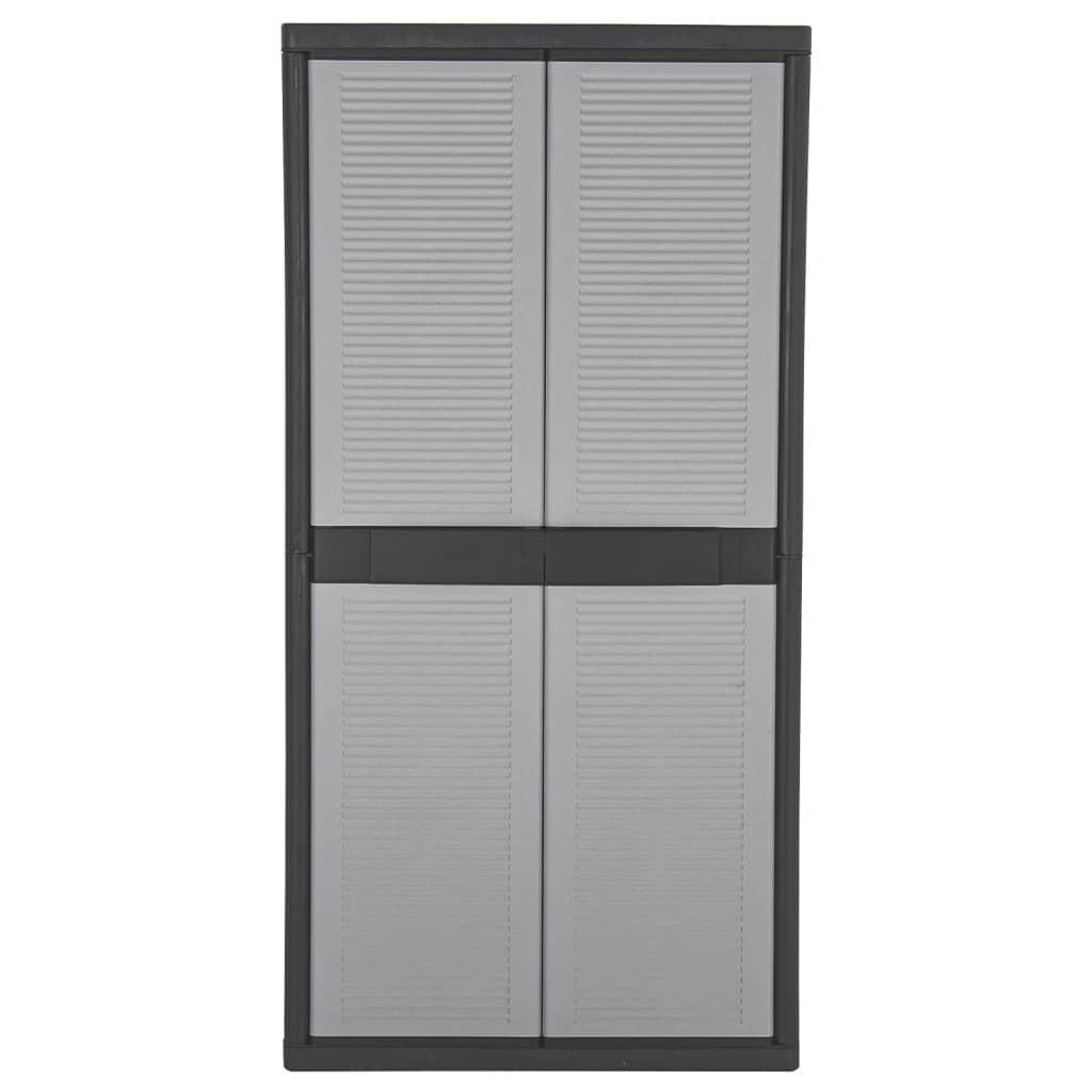 

vidaXL Opbergkast met 2 deuren 90x54x180 cm zwart en grijs