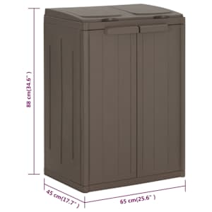 Odpadkový koš se 2 dvířky hnědý 65 x 45 x 88 cm PP - obrázek 9