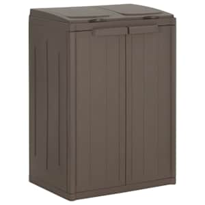 vidaXL Κάδος Απορριμμάτων με 2 Πόρτες Καφέ 65 x 45 x 88 εκ. από PP