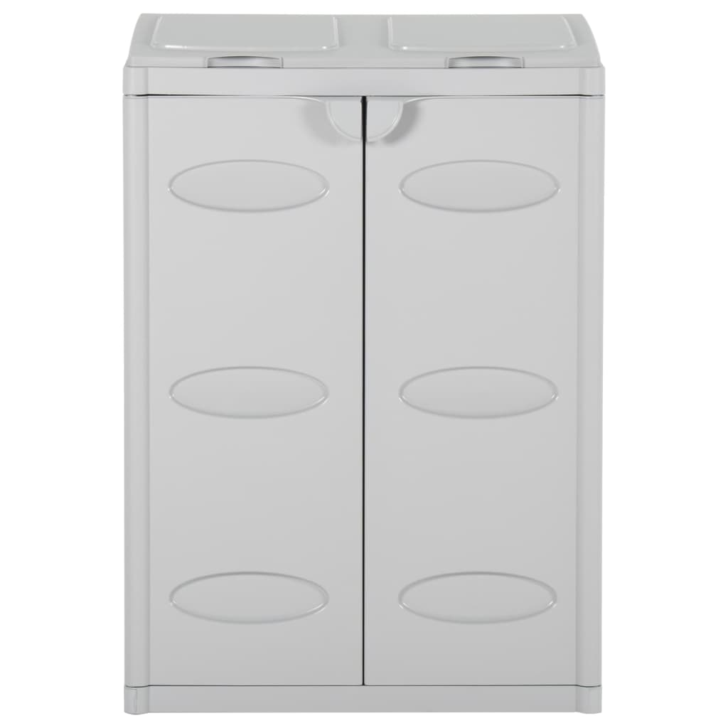 vidaXL Trash Bin with 2 Doors Light Grey 65x45x88 cm PP