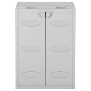 vidaXL affaldsspand med 2 l&aring;ger 65x45x88 cm PP lysegr&aring;